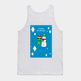 Happy Birthday - Alien and Snowman Tank Top